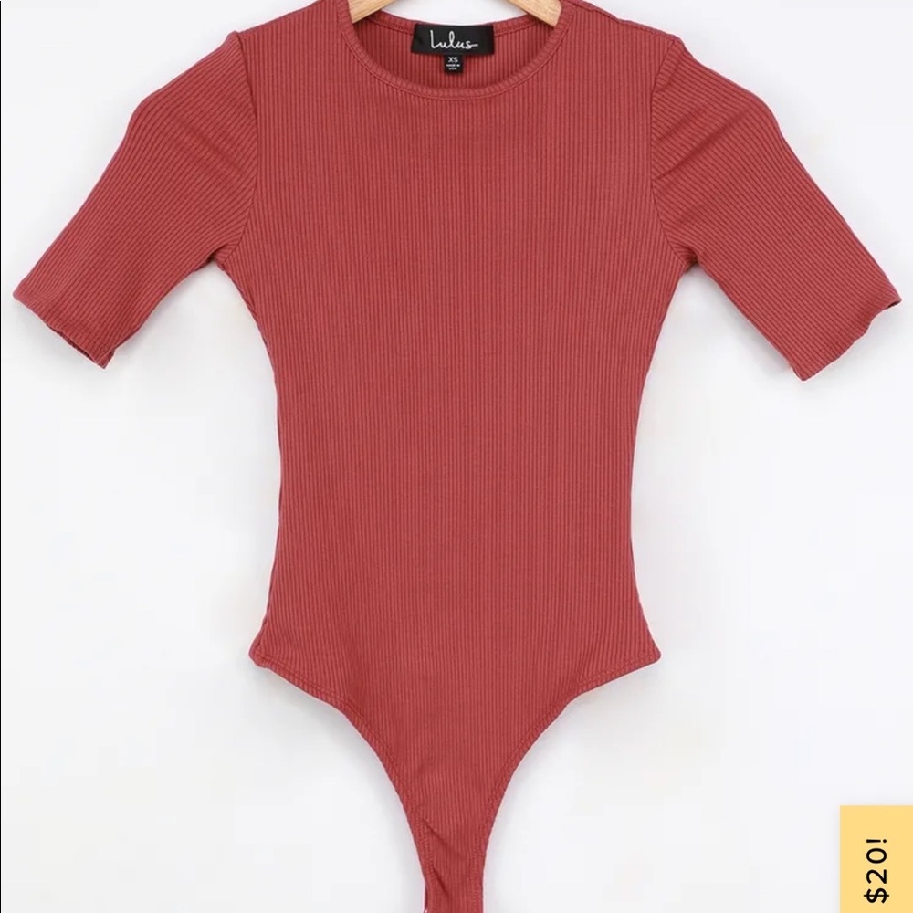 LULUS rusty rose rubbed FITTED body suit small